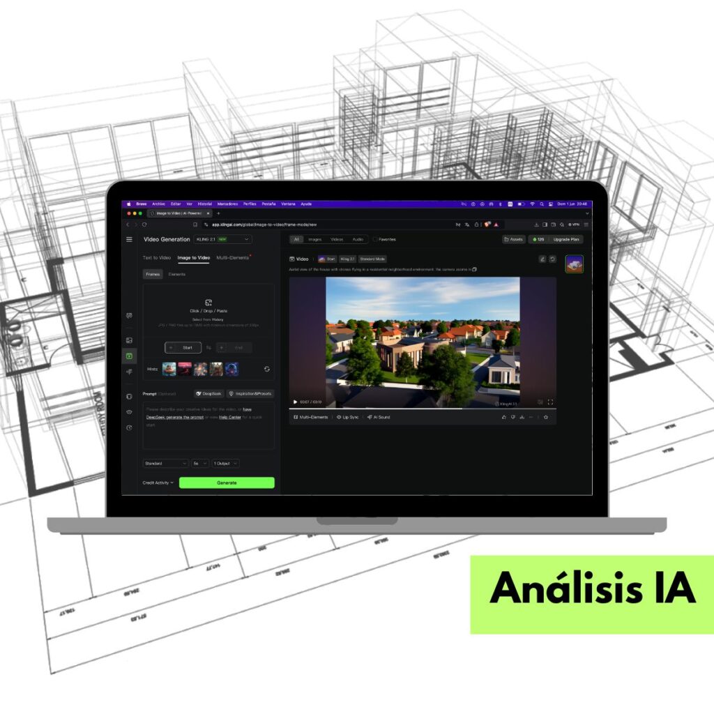 Explora Kling AI animación arquitectónica